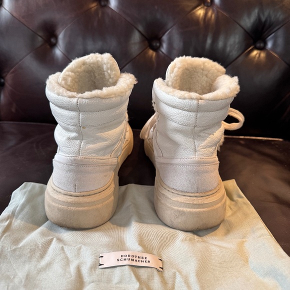 DOROTHEE SCHUMACHER GUC Sporty Movement High Top Sneaker In Pure White Size 38